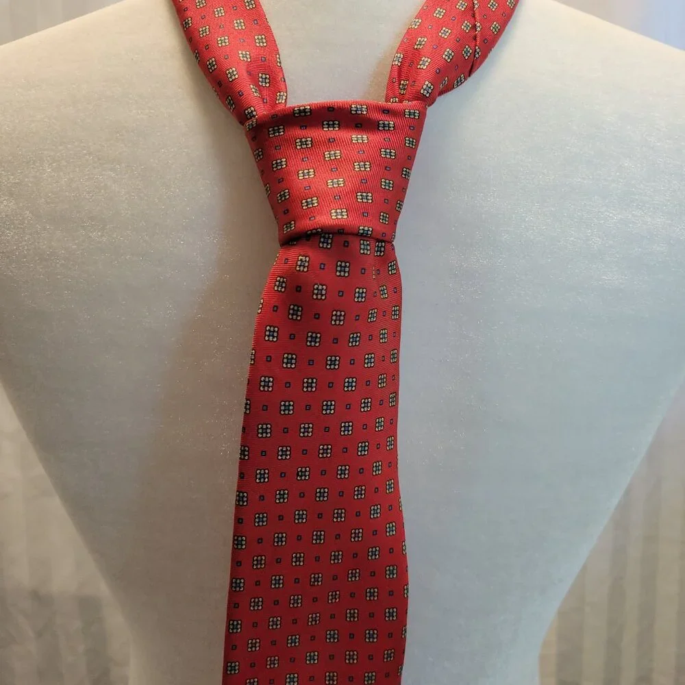 Liberty of London Red Patterned Silk Neck Tie - Picture 2 of 7